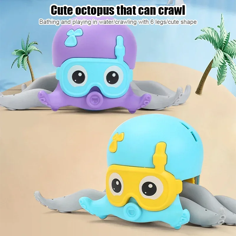 Electric Octopus Interactive Cat Toys for Indoor Cats Smart Kitten Toys Clockwork Rope Pulled Crawl Land Water Pet Exercise Toys