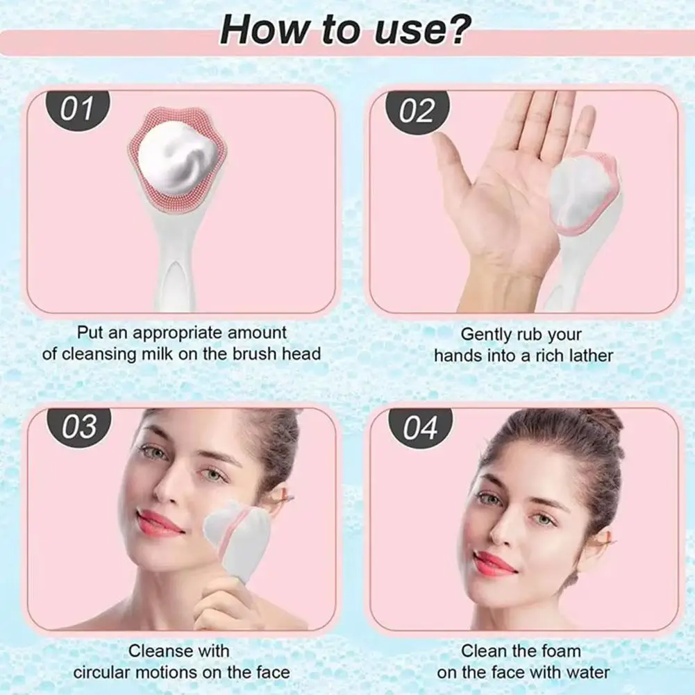 Silikon-Gesichtsbürste und Peeling-Bürste - Gesichtsreinigungsbürste für Mitesser, Akne, Poren, Tiefenreinigungsbürste für die Hautpflege – Detail 12