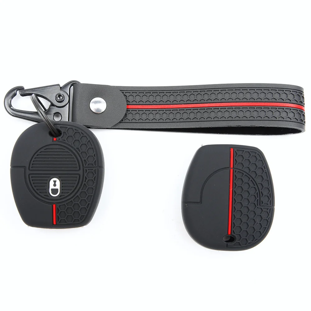 For Nissan X Trail Tino Micra Almera Primera Terrano Full Coverage Silicone Key Shell Buckle Loop Holder Shock Absorbing