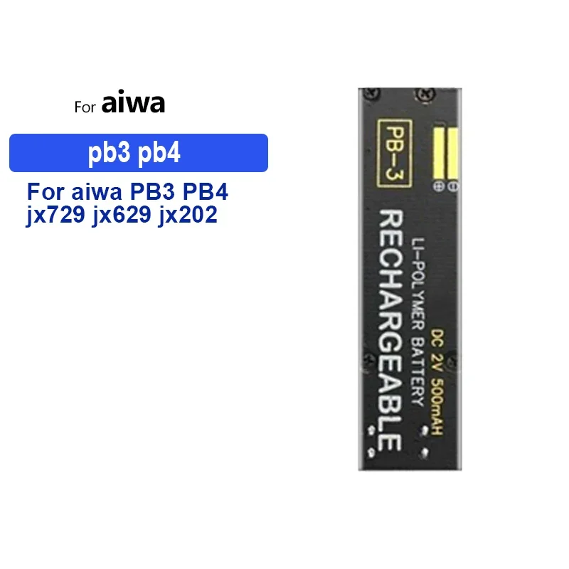 500mAh Battery For aiwa PB3 PB4 jx729 jx629 jx202 jx505 px370 jx609 p50 jx2000 px30 px50 rl30 RL75 PS3 Portable Batteria