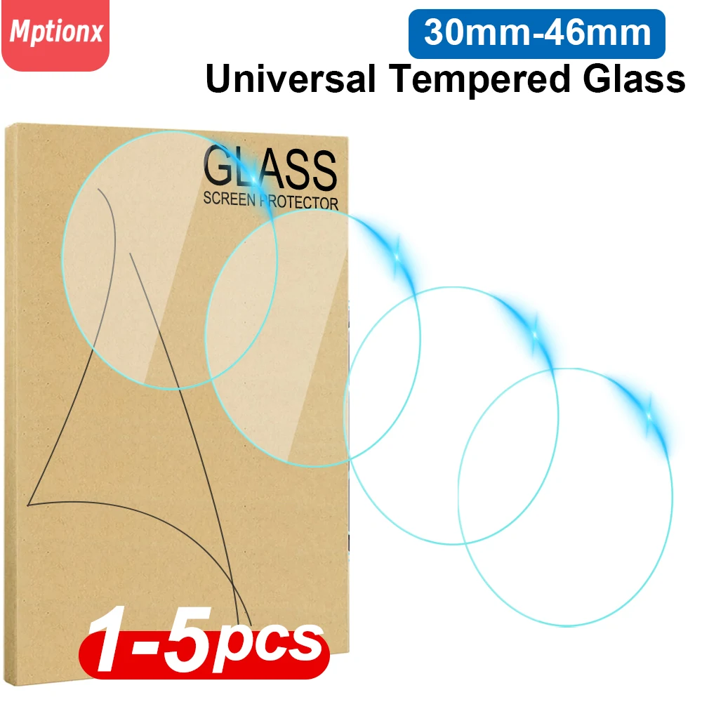 1-5PCS Universal Tempered Glass Smartwatch Screen Protector Protective Film 31mm 34mm 35mm 36mm 37mm 40mm 41mm Diameter 31-43mm