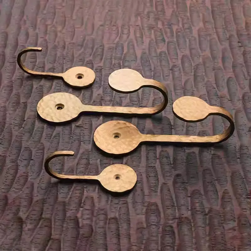Martillo de latón macizo, ganchos para abrigos montados en la pared, perchas para ropa, llaves de pasillo antiguas, ganchos para bolsos, toalleros de baño