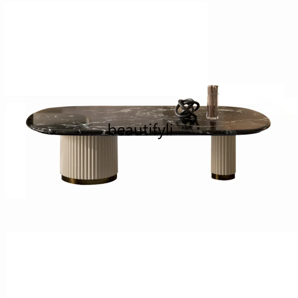 

A Modern Light Luxury Coffee Table High-End Natural Luxury Stone Living Room Tea Table