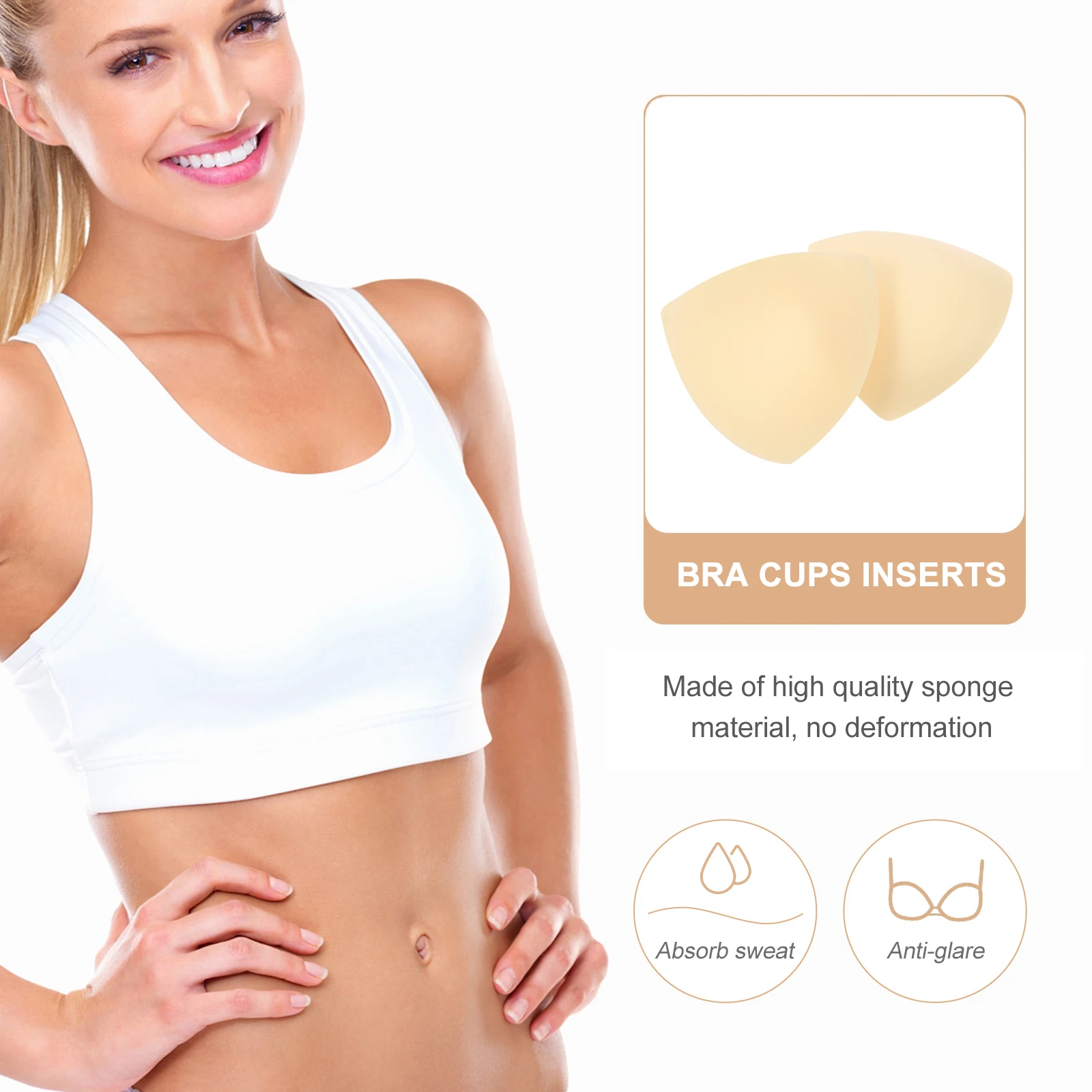 

No Rims Wireless Bra Inserts for Women Reusable Pads A Cup Comfortable Lift Lightweight Travel
