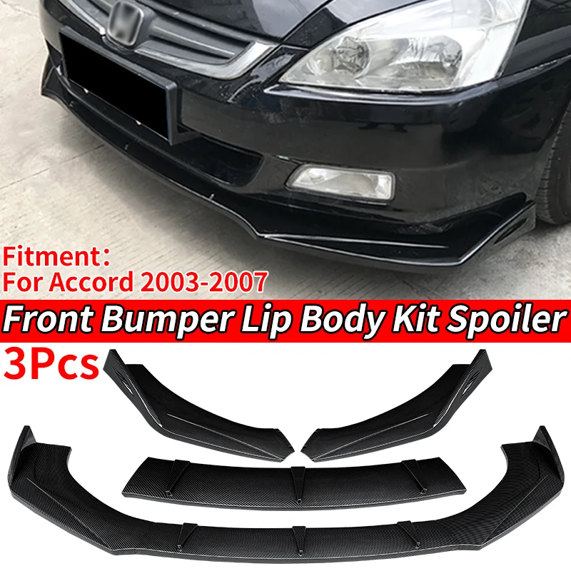 

Car Front Bumper Splitter Lip Kit Spoiler Diffuser Deflector Carbon Fiber Exterior For 7Generation Accord 2003 2004 2005 2007