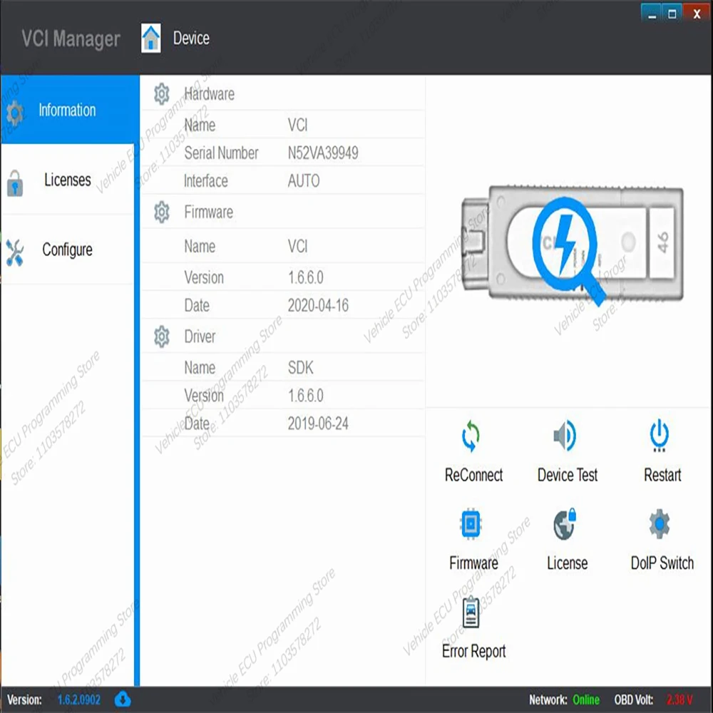 VAS 6154B V1.6 자동차 진단 도구 소프트웨어 OD-IS V6.2.0 프로그래밍 인터페이스 유지 보수 업데이트 USB/WiFi 최신 버전 1995년부터 2021년까지 VA-G에 대한 Works 무료 라이센스 사용 -25%