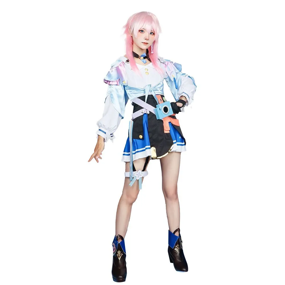 

Fulujiacos Main March 7th Cosplay Costume Womens Dress Halloween Carnival