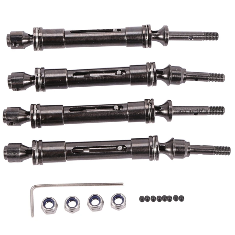 4 ชิ้นโลหะด้านหน้าและด้านหลัง CVD Driveshaft สําหรับ 1/10 Traxxas Slash Rustler Hoss Stampede VXL 4X4 อัพเกรดอุปกรณ์เสริม