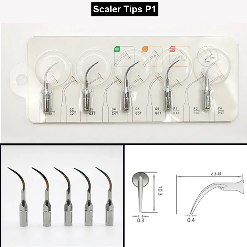 ทั้งหมดขนาด 5 ชิ้น/แพ็คทันตกรรม Ultrasonic Scaler เคล็ดลับฟันแคลคูลัส Plaque Remover Scaling เครื่องมือ EMS นกหัวขวานเปลี่ยนใบมีด