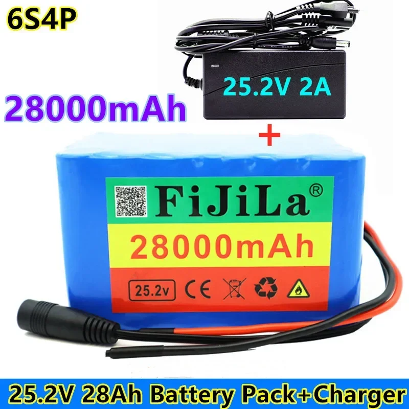 

24V 24Ah 6S4P 18650 Batterie Au Lithium Batterie 25.2V 32000mAh Vélo Électrique Cyclomoteur/Électrique/Li ion Batterie avec char