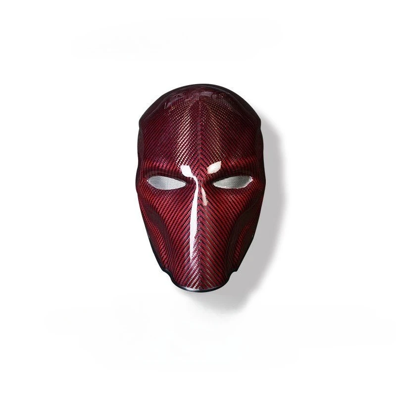Real carbon fiber tactical mask full face death knell halloween cos masquerade adult party dry carbon hood