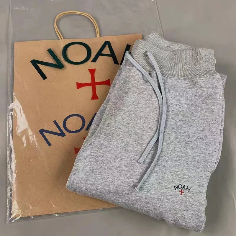 Classic Cross Embroidery Logo NOAH Sweatpants Men Women Casual Track Pants Fleece Jogger Trousers