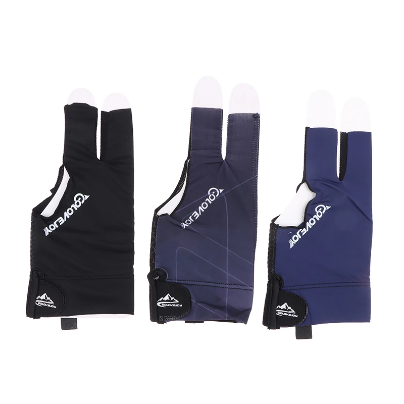 Guante de billar de tres dedos, guante de billar, pegatinas antideslizantes, elasticidad, guantes de entrenamiento de billar, accesorios