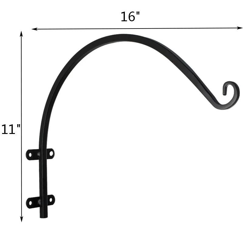 16 inch solid thickened outdoor hanging bracket suitable for birdhouse plant hook flower basket iron wall forging