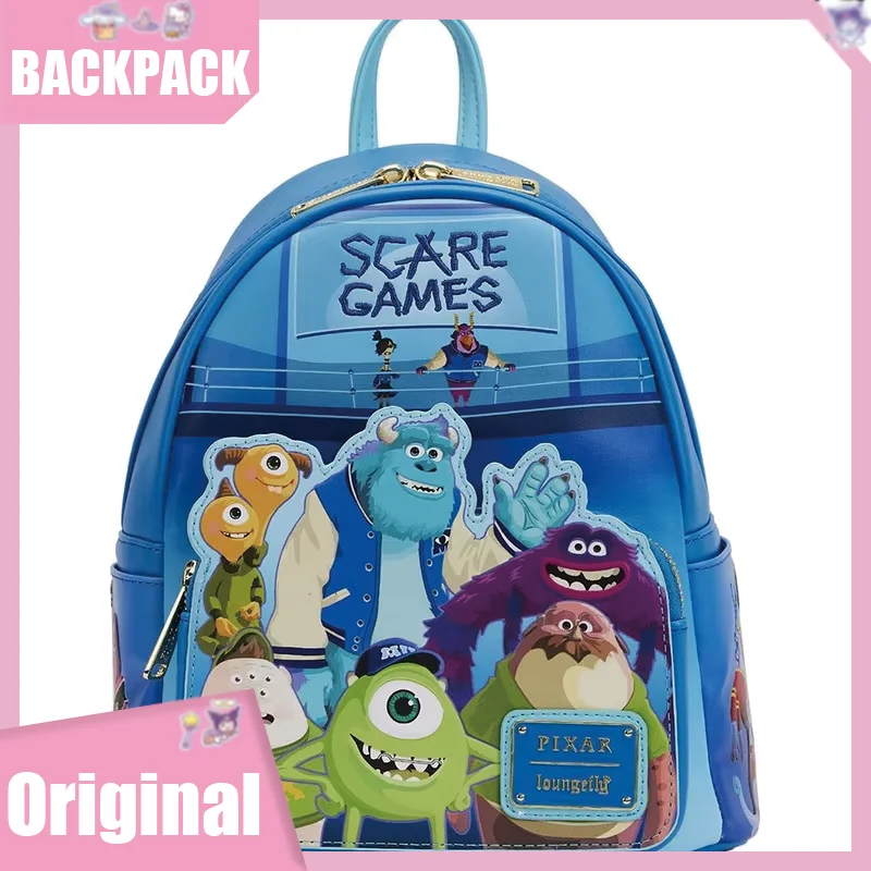 2024 New Loungefly Disney Pixar Monsters University Anime Peripheral Backpack Cute Mini School Backpack For Kids Halloween Gifts