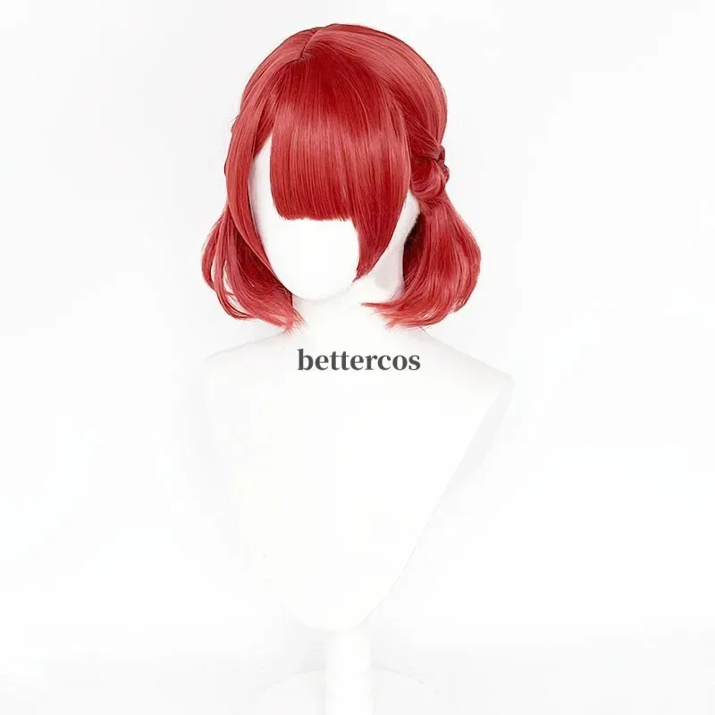 zz04zz12고품질 BLUE LOCK Teieri Anri 코스프레 짧은 빨간색 내열성 합성 머리 애니메이션 파티 + 가발 모자