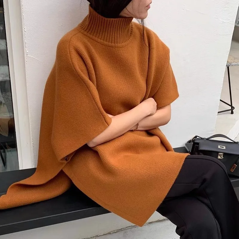 Vintage Aged Cape Knitted Sweater For Women\'S Autumn And Winter High-End Design, Paired With Loose Top