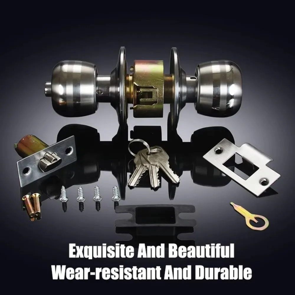 

Universal Doorknobs Door Handle Stainless Steel with Keys Entrance Door Lock Lock Accessories Interior Lock Bedroom