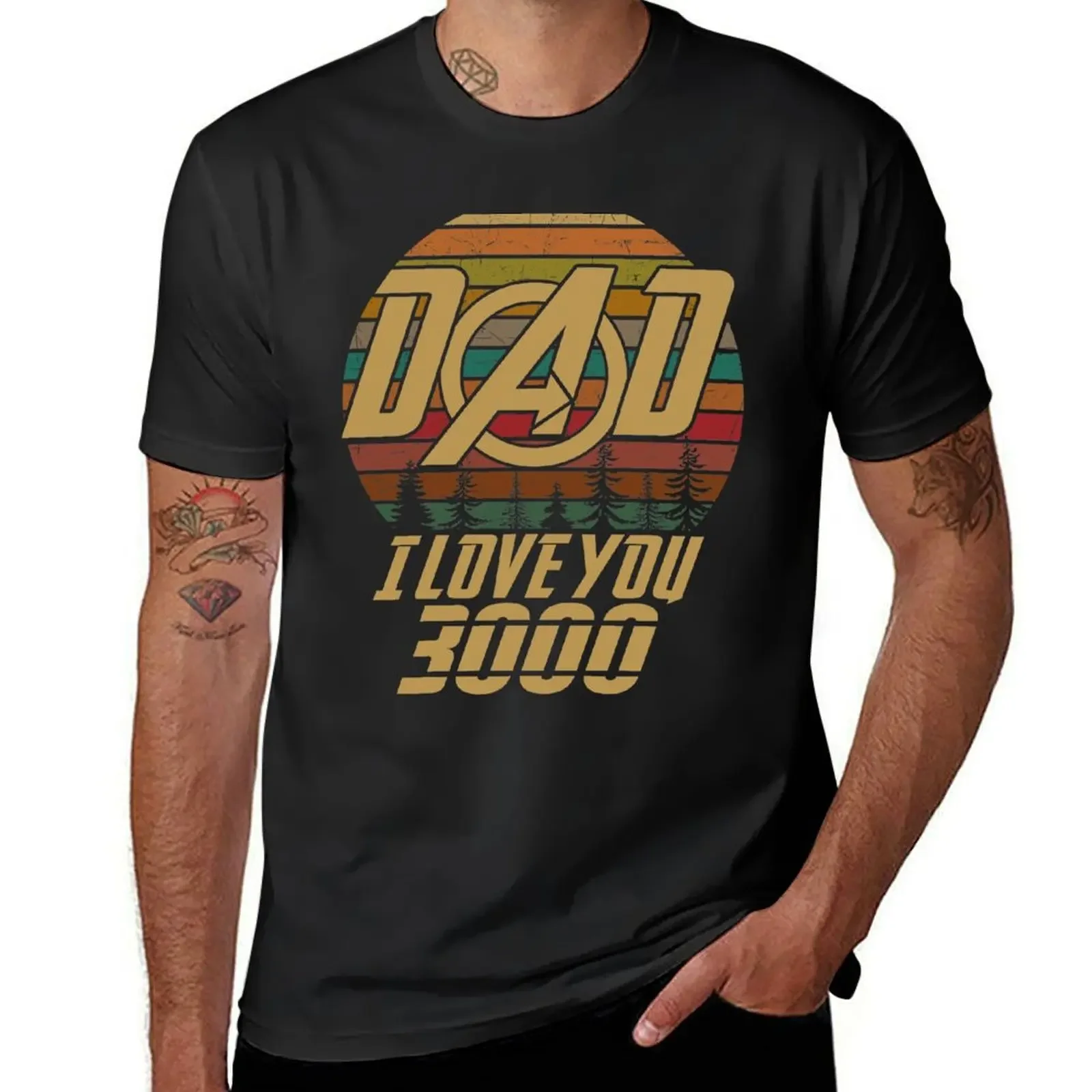 

Retro Dad I Love You 3000 T-Shirt Short sleeve tee man t shirt customs design your own man clothes plain t shirts men