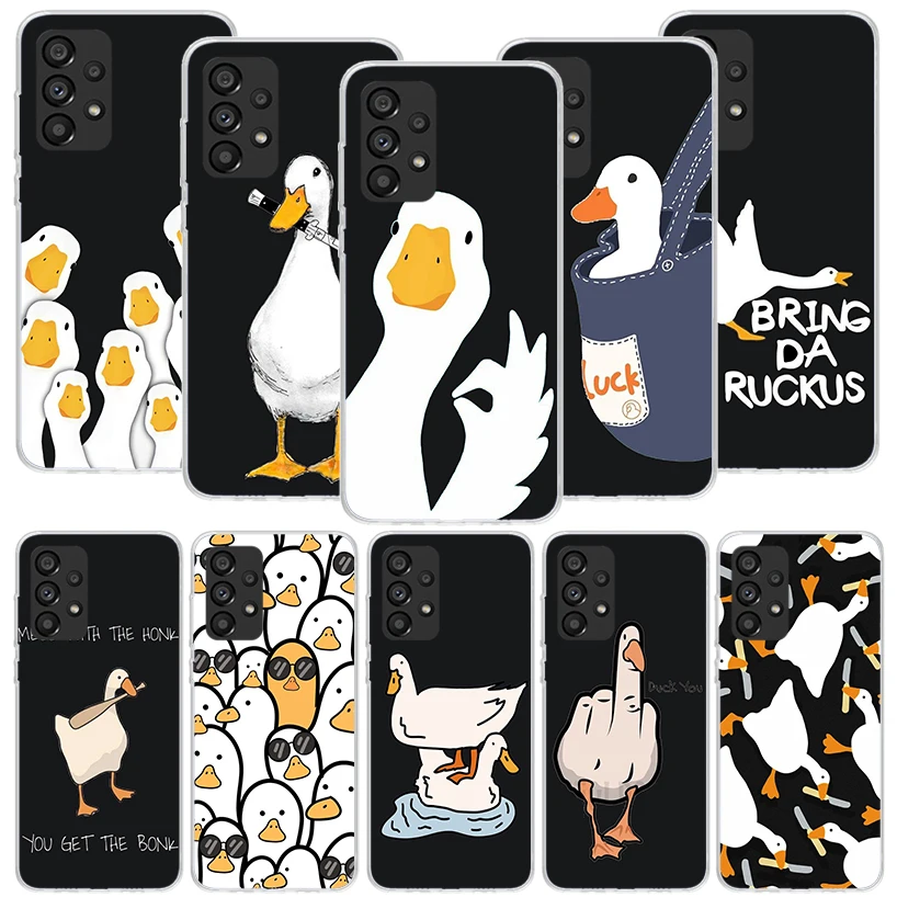 Cartoon Duck Goose Game Phone Case for Samsung Galaxy A15 A14 A13 A12 A55 A54 A53 A52 A35 A34 A33 A32 A25 A24 A23 A22 A04S A03S