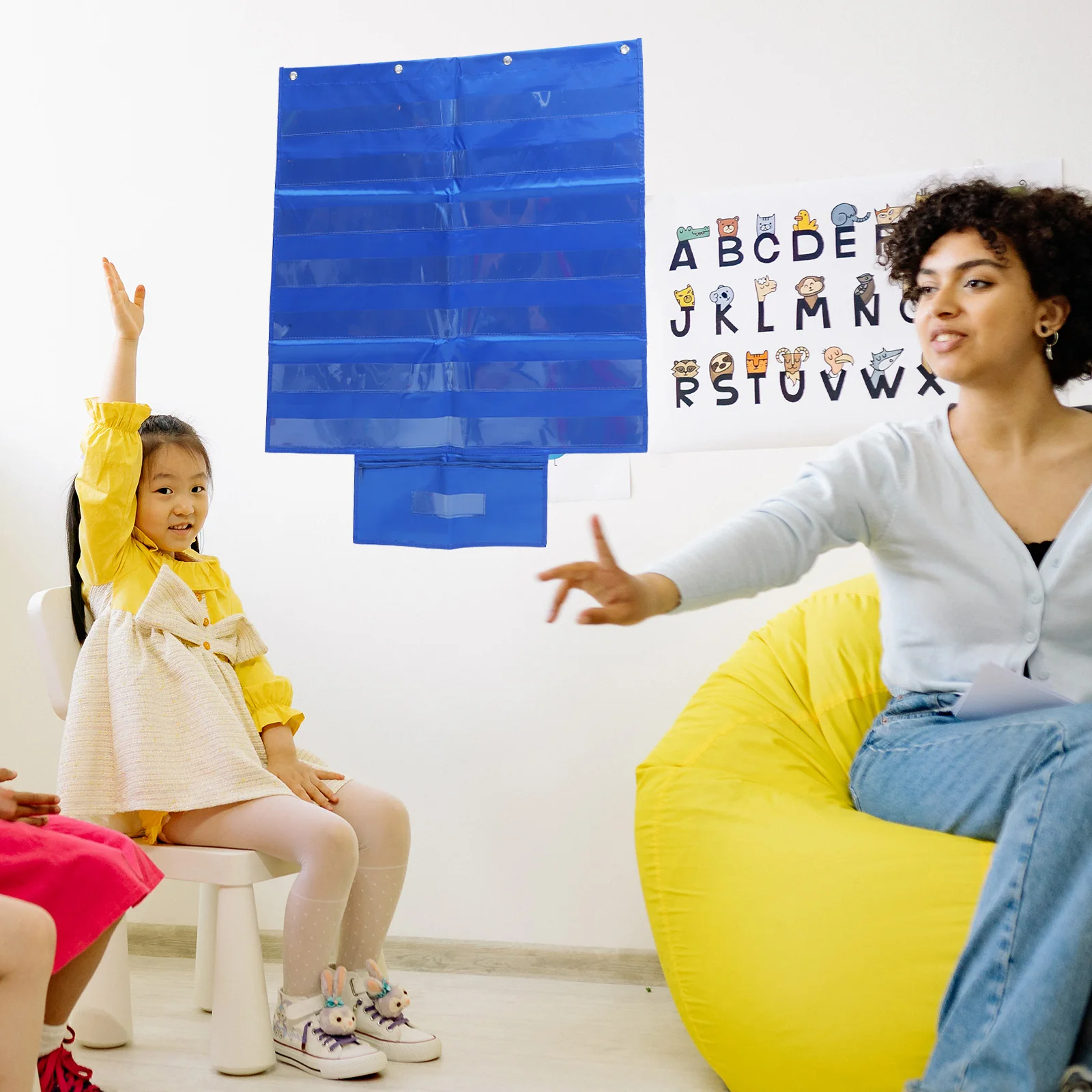 

Word Card Teaching Aid Pocket Chart Sentence Strips Reusable for Classroom Cards Teachers Fruit