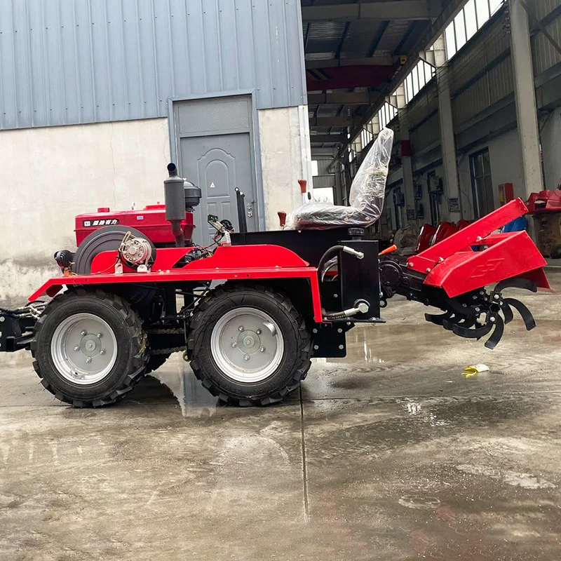 Customized Cost Effective Multifunctional Rotary Tiller & Micro Tiller  Four Wheel Agricultural Tractor Mini Cultivator