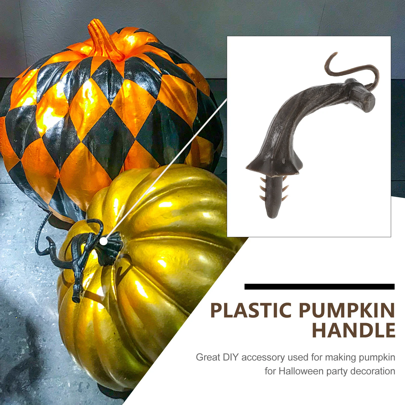 

30pcs Plastic Pumpkin Handle Diy Halloween Decoration Party Craft Accessory Stem For Jack O Lantern Carving Tool Festival