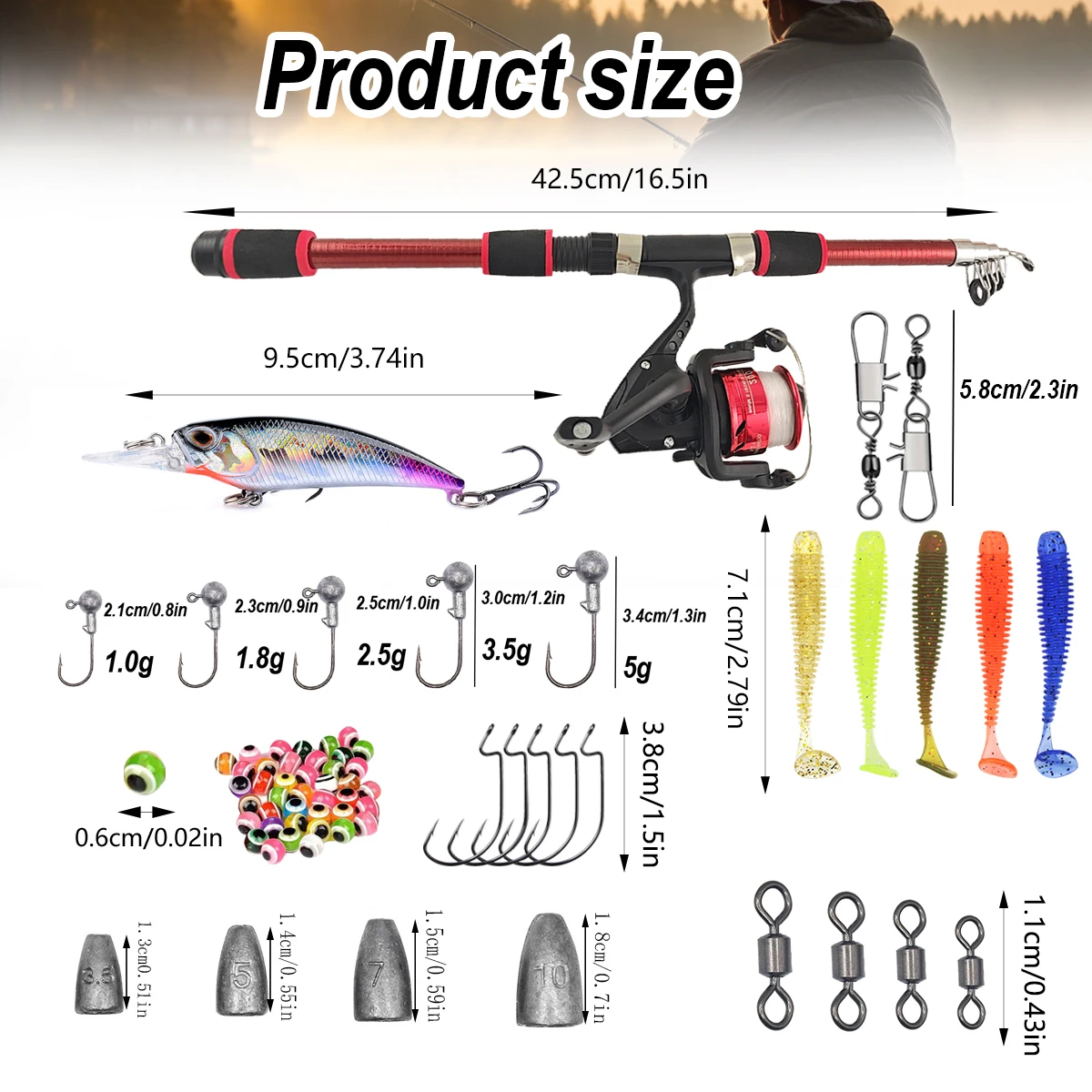 51pcs Beginner Fishing Rod Ree - Fishing Equipment Online recensione e prezzo