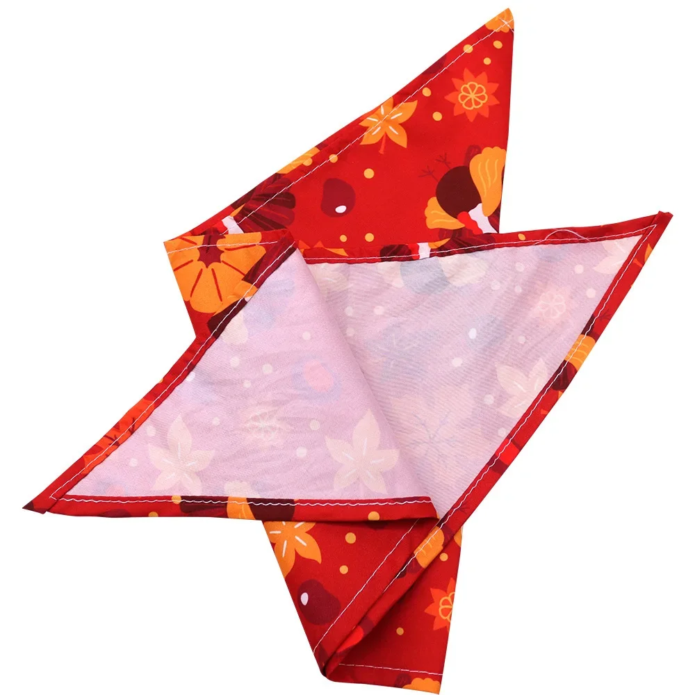 Thanksgiving-Haustier-Bandana für Hunde und Katzen, Kürbis-Ahornblatt-Dreieckstuch, Feiertagsdekoration, Verstellbarer Süßer Herbst-Halstuch – Detail 6
