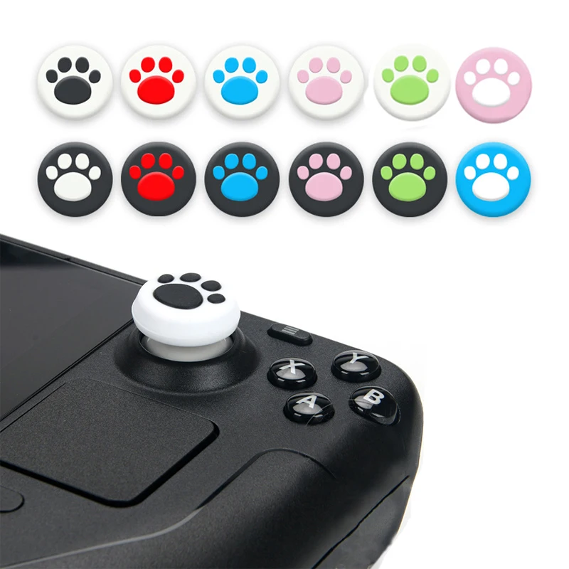 Cat Paw Silicone Soft Thumb Stick Grip Cap Joystick Cover For Valve Steam Deck Oled/ASUS ROG Ally X Game Console Thumbstick Case