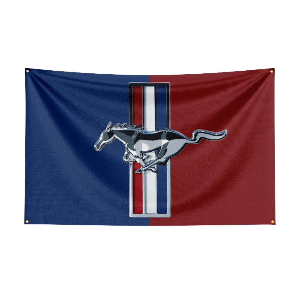 90X150CM 3X5 FT Mustangs racing car Flag Polyester Printed Car Banner For Decor