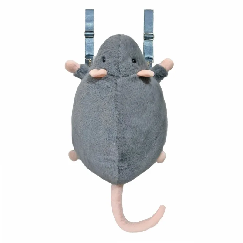 Fashion Plush Zipper Mouse Shape Funny Backpacks Sweet Large Capacity Commuting Bags 2026 Hot Sale Design Sense Niche Backpacks