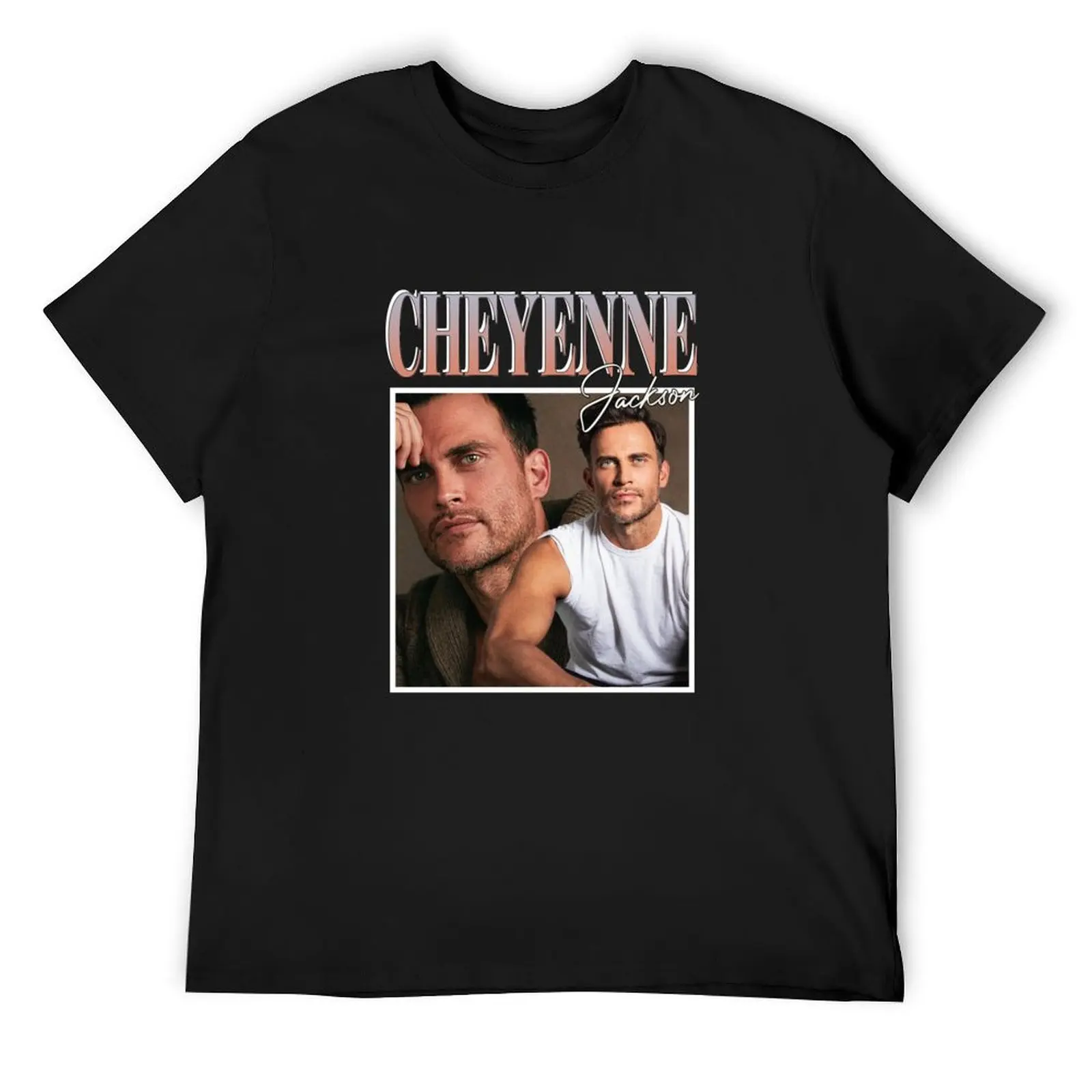 Camiseta Vintage de los años 90 de Cheyenne Jackson, camisetas gráficas de algodón, figuras de anime, camisetas ajustadas para hombres