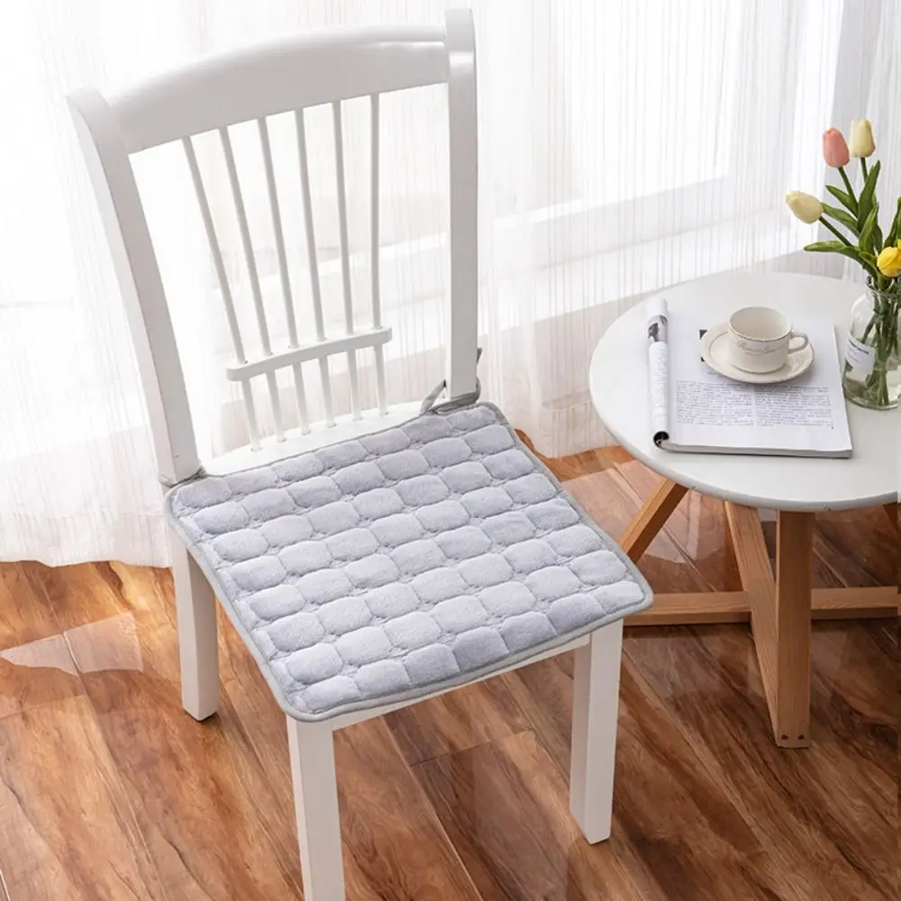Soft 45x45cm Seat Cushion Plus Velvet Non Slip Student Chair Pad Warm Flannel Waist Cushion Office Home Decor