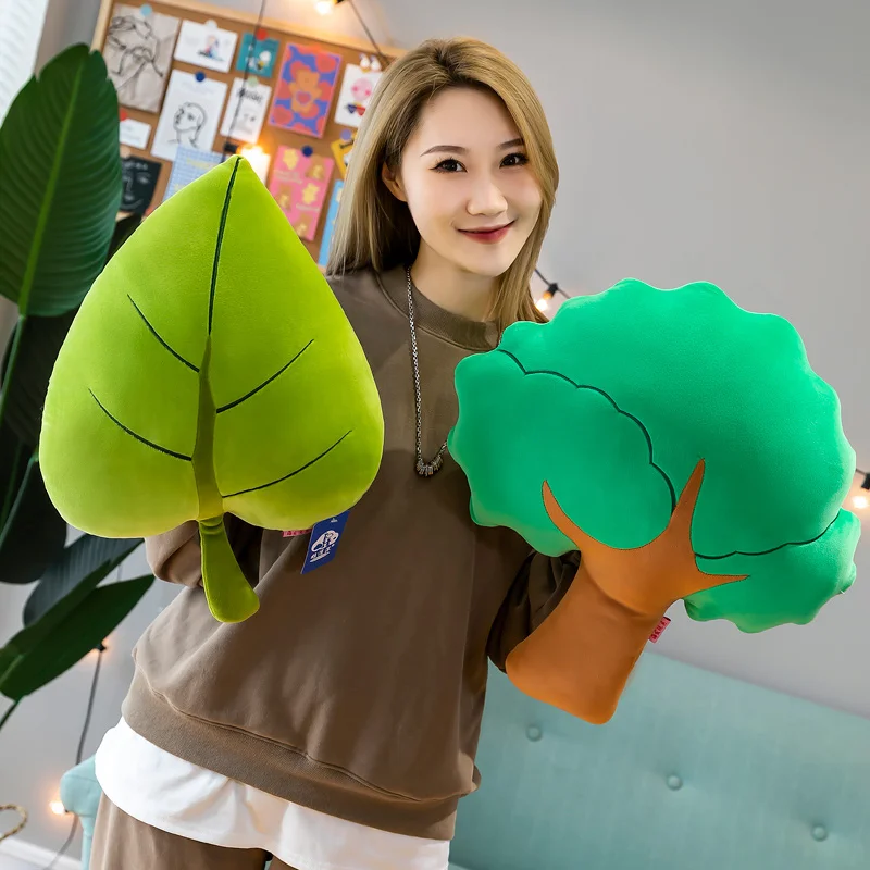 INS mainan bantal Sofa daun pohon Natal, dekorasi rumah bantal kursi Sofa mewah pohon Apple kubis boneka kartun