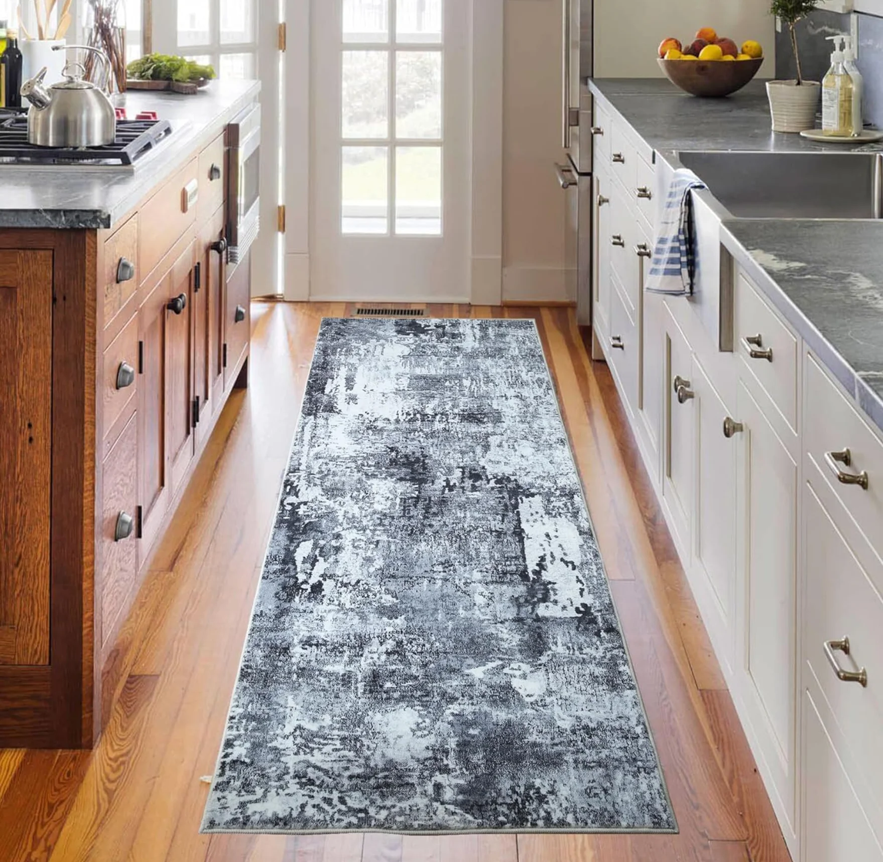 Hot Sale Kitchen Runner Rugs Abstract Floral Vintage Ethnic Non Slip Soft Durable for Kitchen Aisle Bedroom Decor
