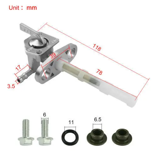 Para honda xr50r xr70r xr80r xr100r válvula de combustível petpeniano tanque gás interruptor desligado