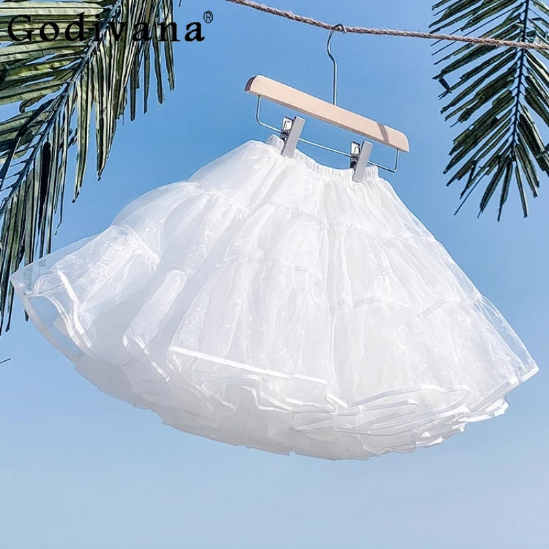 

Four Layers 35cm Short Strap Corinoline Match Dress Women's Violent Boneless Gauze Bustle Lady COS Lolita Underskirt
