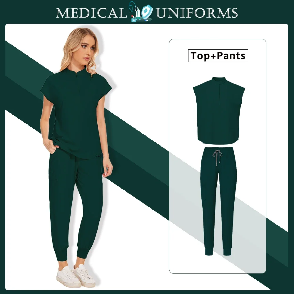 Combinaison de travail de Spa multicolore, ensemble de gommage d'infirmière, uniforme chirurgical d'hôpital pour femmes, vêtements de travail de pharmacie médicale, uniforme à manches courtes