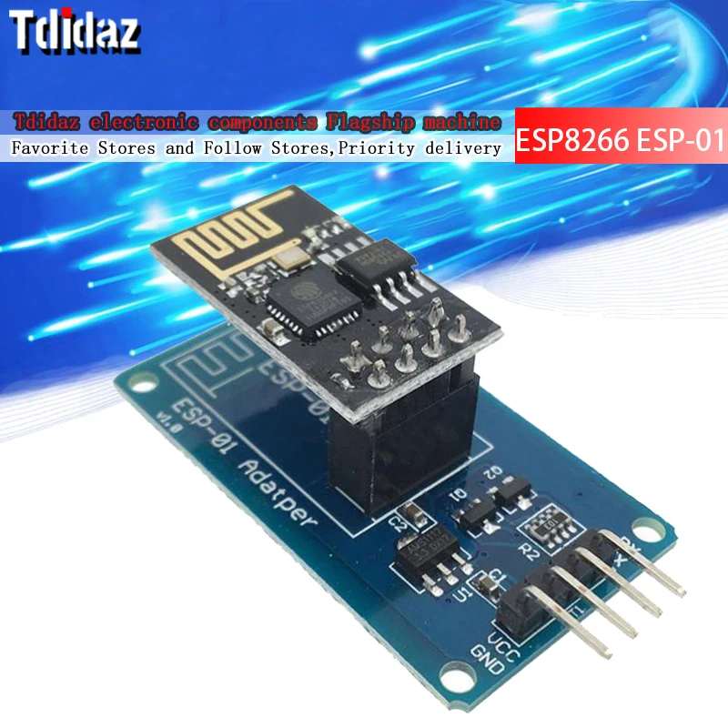 ESP8266 ESP-01 Serial WiFi Wireless Adapter Module 3.3V 5V Esp01 Breakout PCB Adapters Compatible For arduino