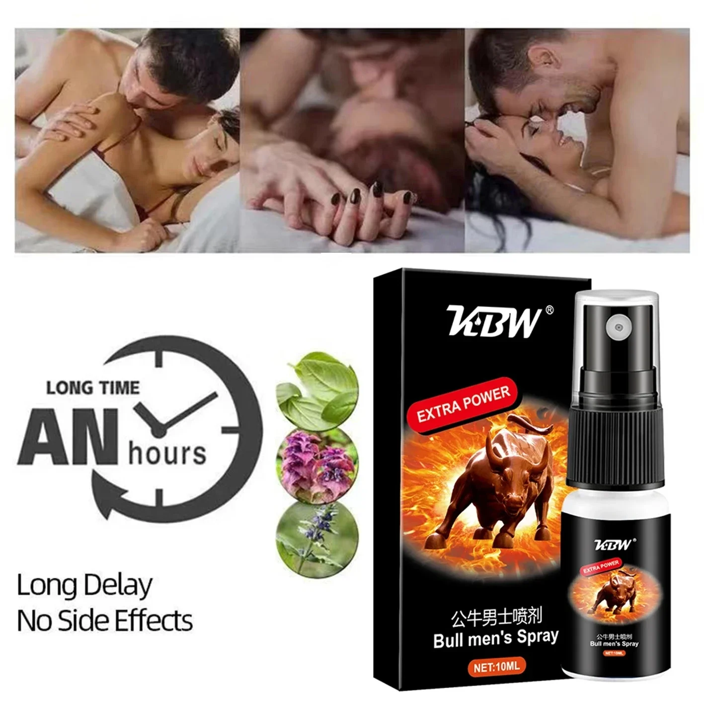 Pulverizador para volver a la vista de los hombres, producto sexual de larga duración, 60 minutos, aceite lubricante para el clítoris