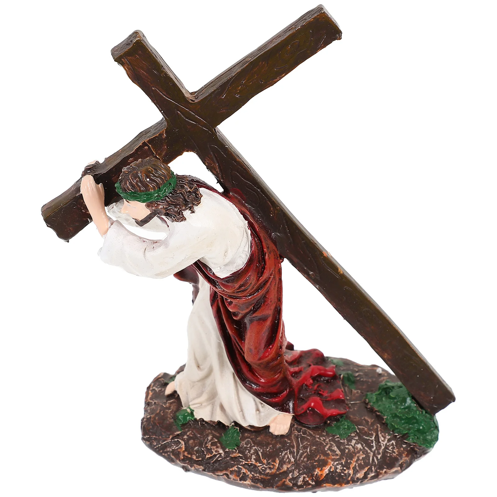 

Crucifix Figurine Decoration Jesus Craft Religious Crucifixion Resin Cross Ornament Ornaments for Crafts