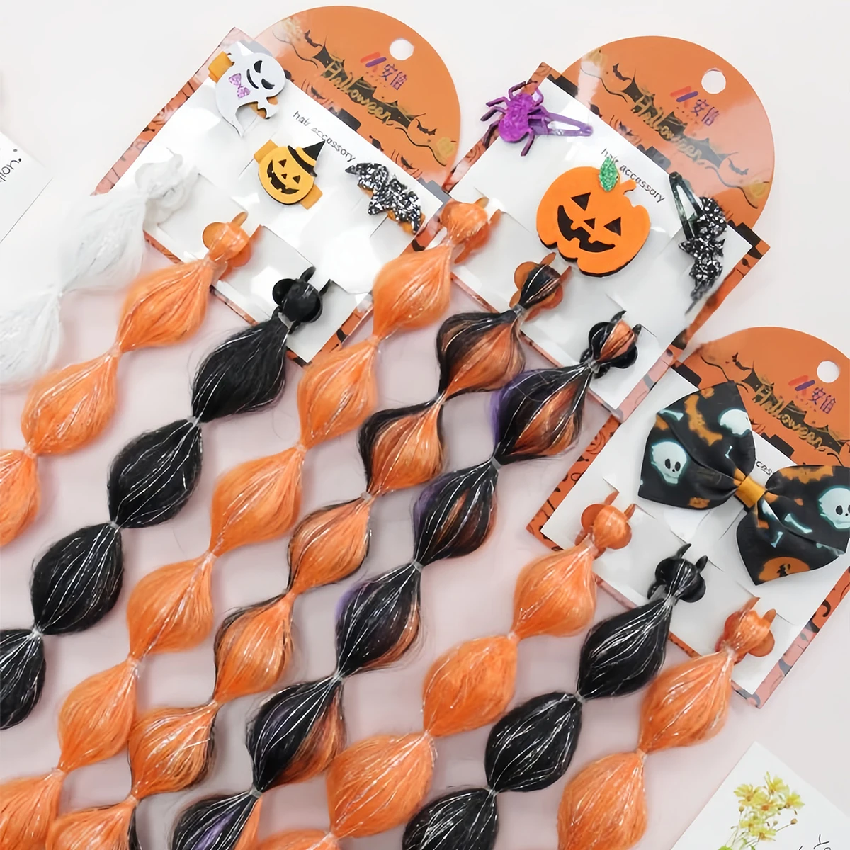 

Halloween Hulu Braid Hair Clip Set, Lantern Braid Claw Clips, Ghost, Pumpkin, Bat, Spider, Bow Hair Clips. For festival