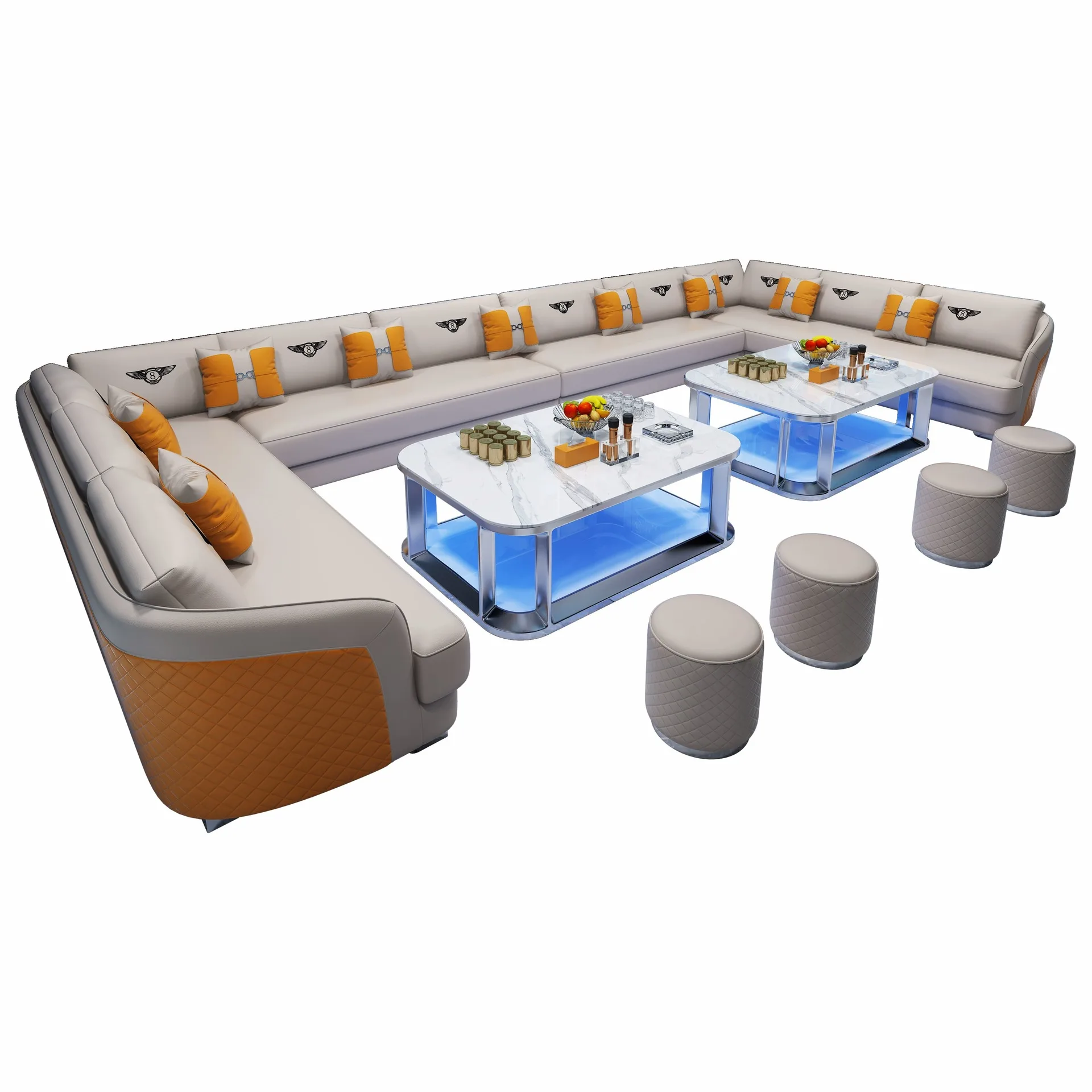 

KTV coffee table U-shaped L-shaped sofa combination light luxury bar home theater club party box booth