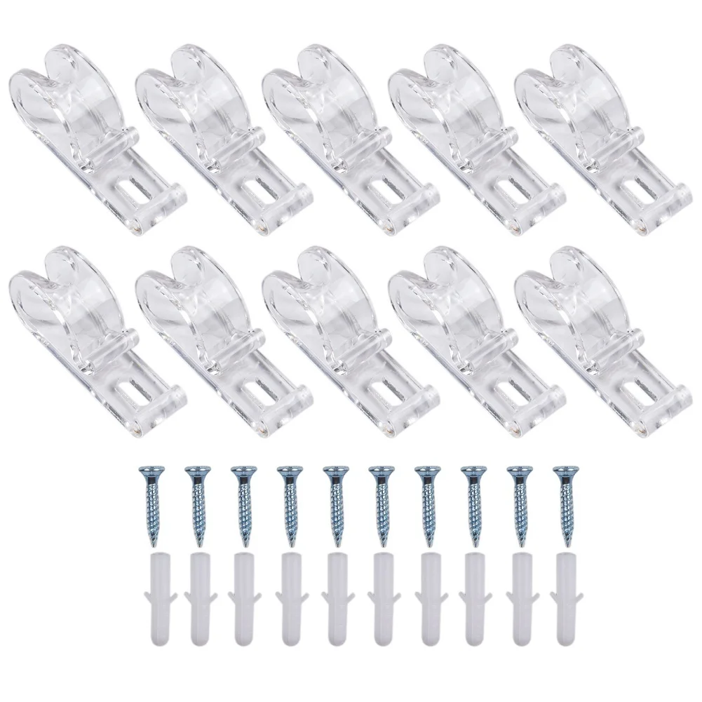 Blind Fixation Roller Cord Clips P-Clip Design Transparent Plastic Material for versatile Curtain Holder For Window Shades
