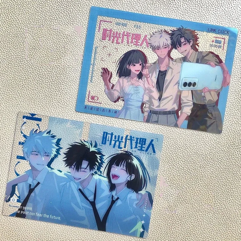 2Pcs/Set Link Click Shi Guang Dai Li Ren Photo Props Diy Acrylic Transparent Card Xiaoshi Lu Guang Charles Lucas Rⅰn Qiao Ling