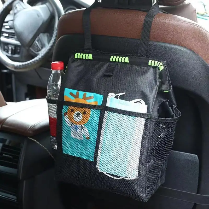 Car Seat Hanging Rubbish Bag Oxford Cloth Waterproof Car Trash Can Multifunctional Car Storage Bag Car Garbage Car Accessories