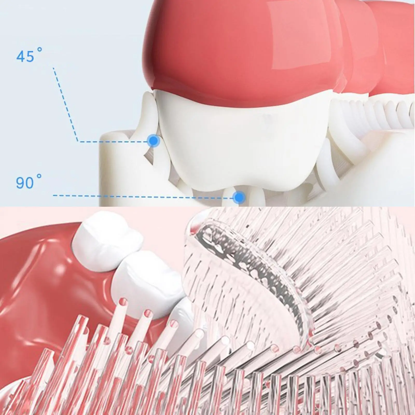 Manual Kids Toothbrush U Type Soft Silicone Head 360 Degrees Clean Cute Ring Handle for Toddler Oral Hygiene
