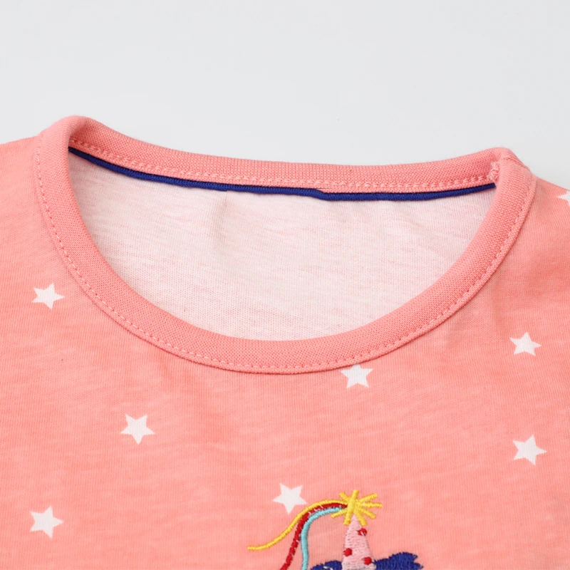 فستان الأميرة ليتل مافين للخريف والربيع للفتيات والأطفال فستان طويل الأكمام مطرز على شكل وحيد القرن فستان حفلات للفتيات الصغيرات من القطن