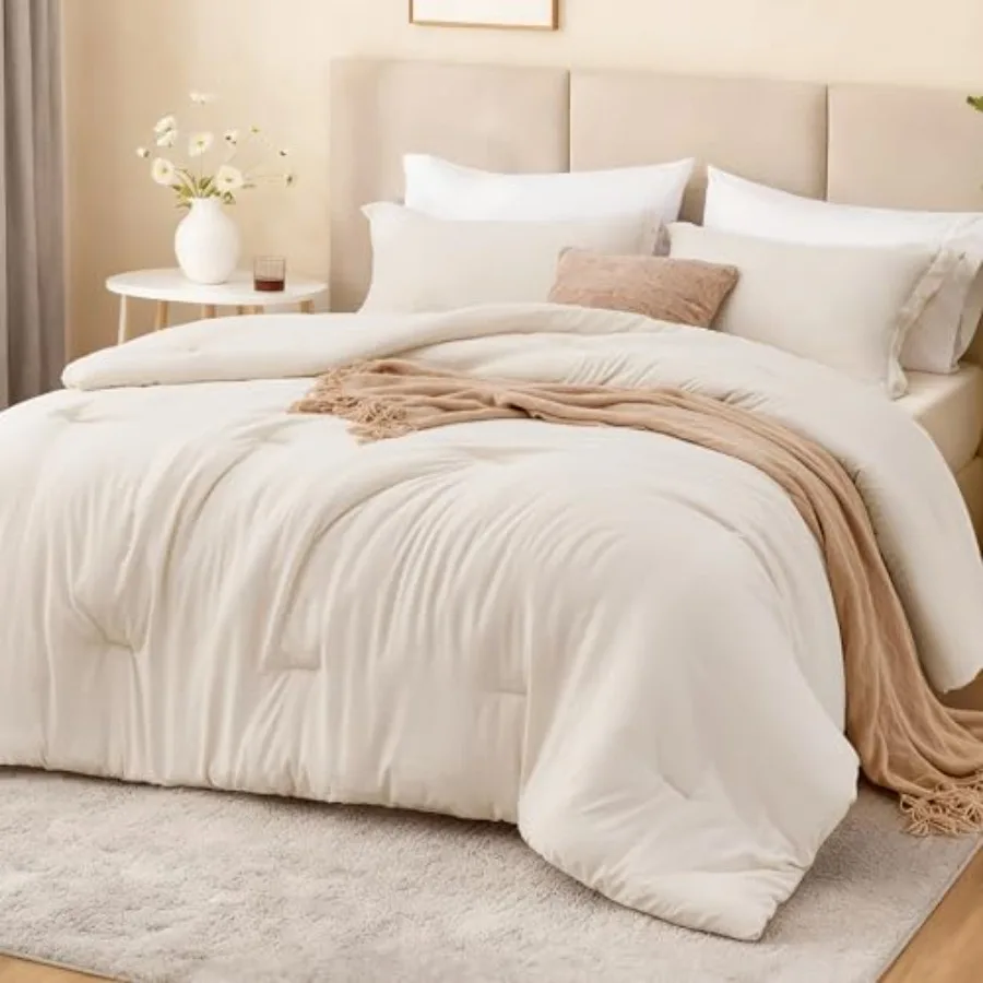 

Comforter Set, 2-Piece Prewashed Bed Set with 1 Comforter 66 x 90 in and 1 Pillowcase, Lightweight and Breathable for All Seaso